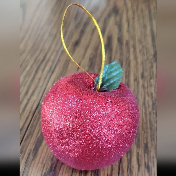 Set of 12 Sparkly Apple Ornaments | Glitter Holiday Decor - Picture 2 of 14